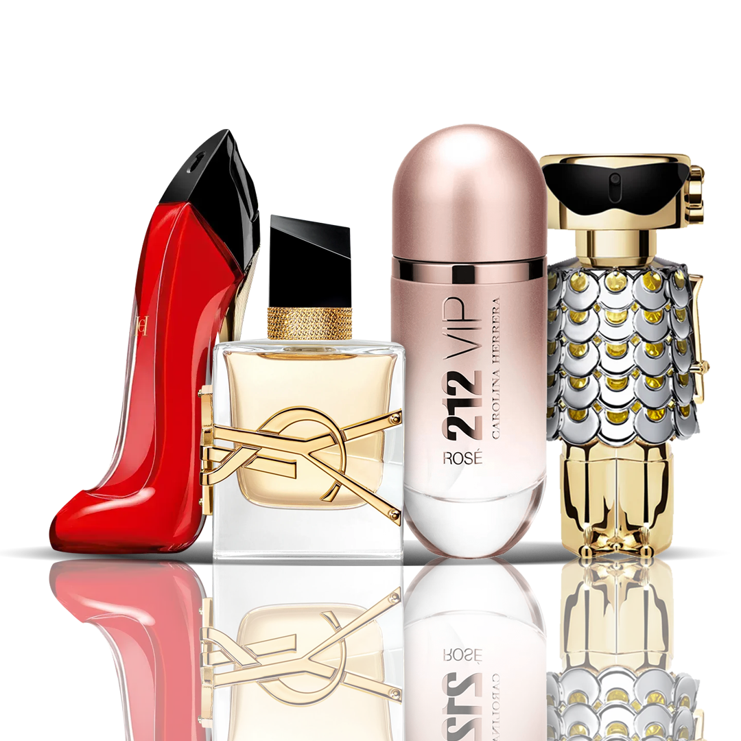 Set di 4 profumi | Very Good Girl + Libre + 212 VIP Rose + Fame 100 ml