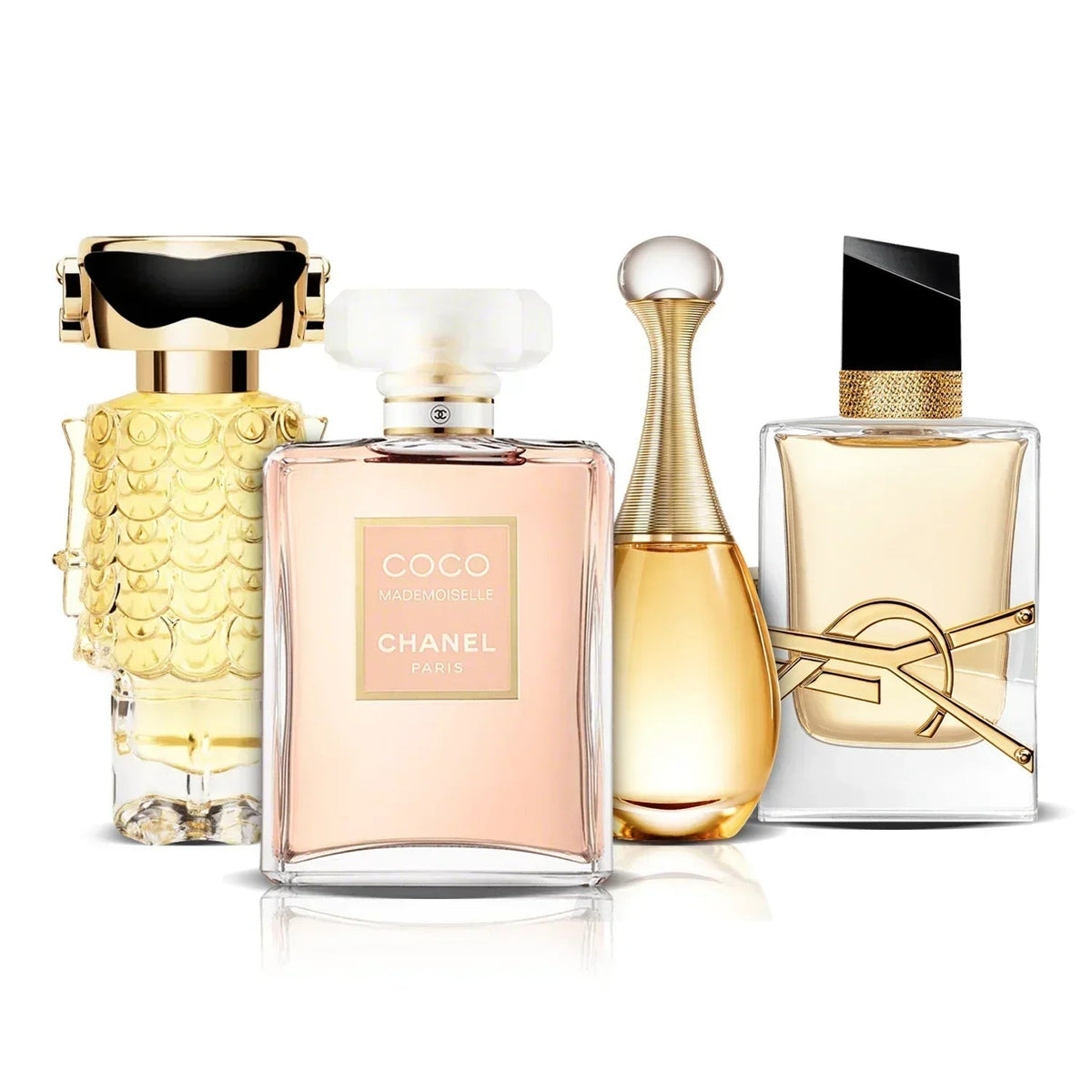 Set di 4 profumi | Fame, Coco Mademoiselle, J'adore i Libre (100 ml)