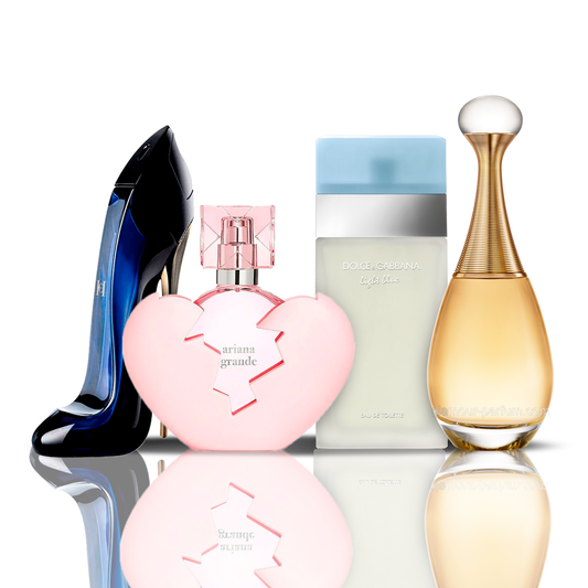 Set di 4 profumi | Thank U Next + Light Blue + Good Girl + J'adore 100 ml