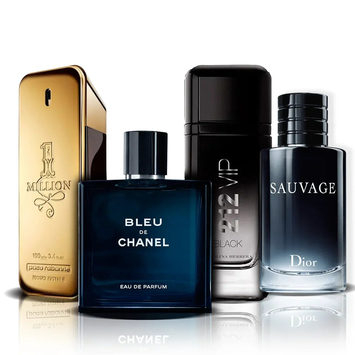 Set di 4 profumi | One Million, Bleu de Chanel, 212 Vip Black i Sauvage (100 ml)